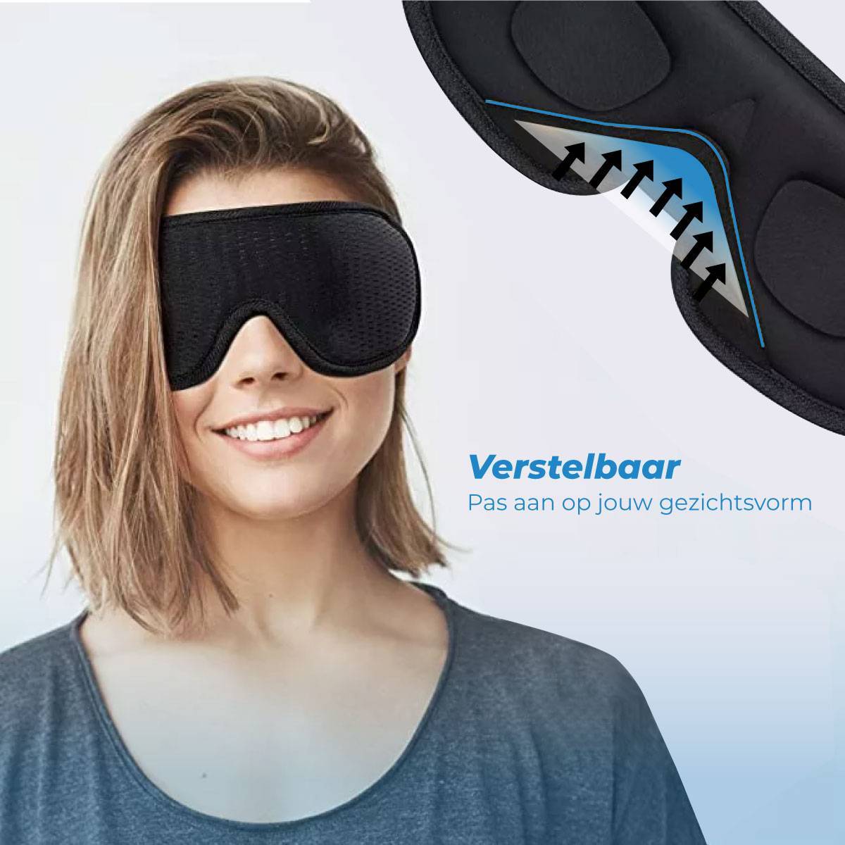 Comfortabel Verstelbaar Traag Schuim Slaapmasker Voor Mannen en Vrouwen