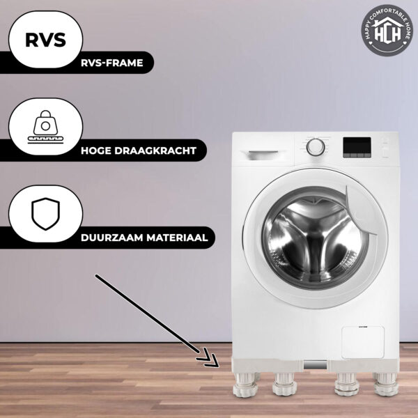 Wasmachine Verhoger – Anti Slip – 300 KG Draag Kracht - Afbeelding 5