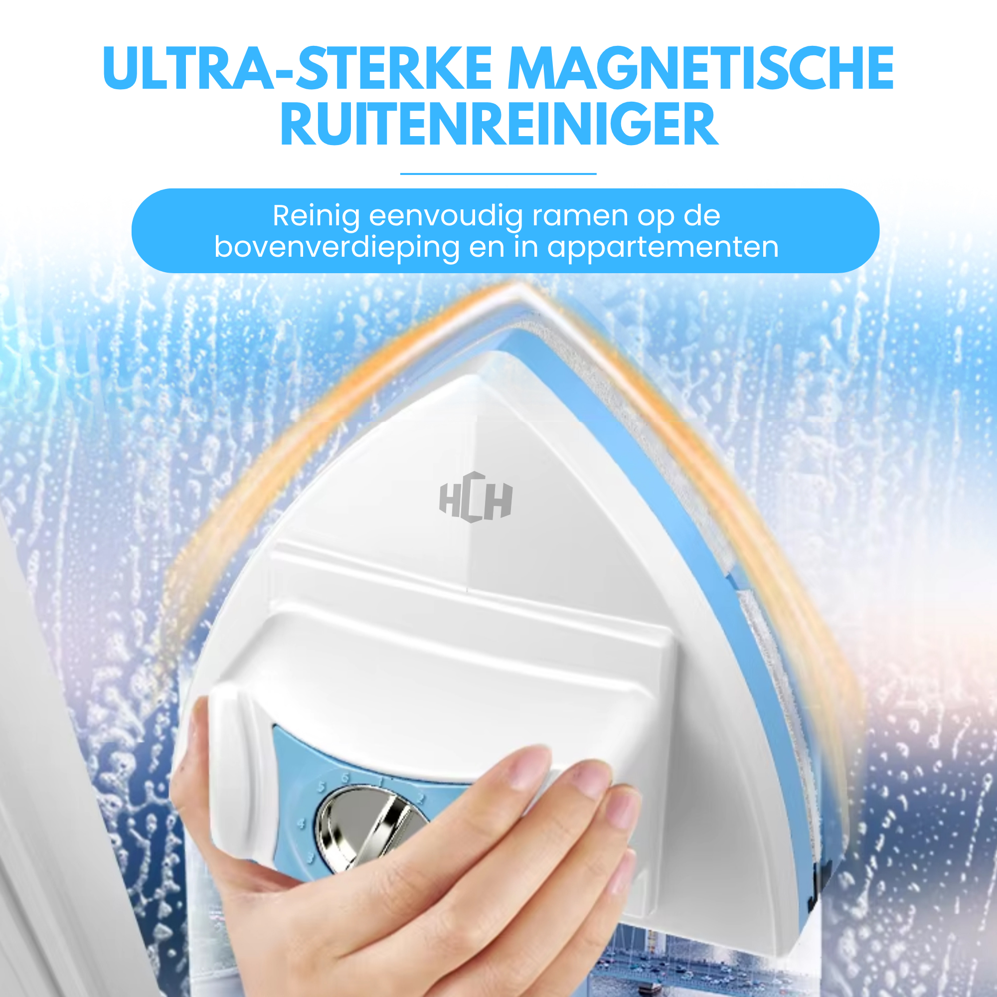 Magnetische Raamwisser. Geschikt Dubbel- & Enkelglas 5-35mm