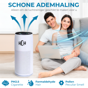 HCH luchtreiniger tegen allergieën met HEPA-filter en ionisator